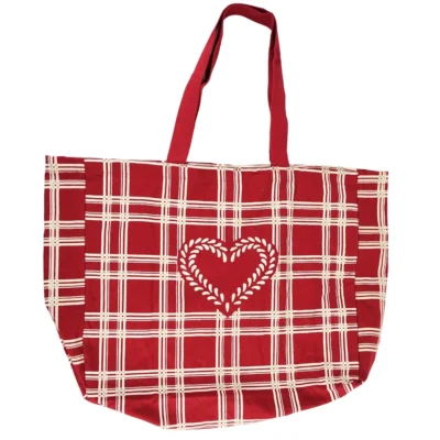 Shopper Heart rood/wit 56 cm