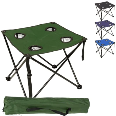 Opvouwbare campingtafel Oxford met bekerhouders 50 cm 4 assorti