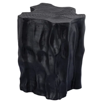 PTMD bijzettafel Fennah boomstronk aluminium zwart 42 cm