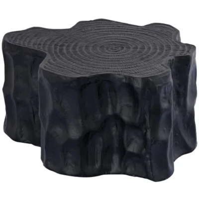 PTMD bijzettafel Fennah boomstronk aluminium zwart 44 cm