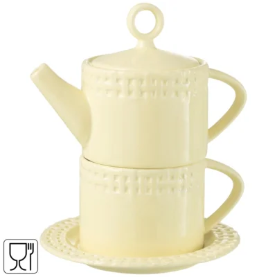 J-LINE theepot met mok geel 300 ml