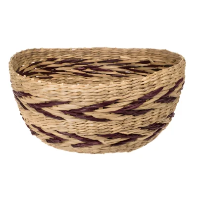 Out of the Blue mand Seagrass naturel/bordeaux 25 cm