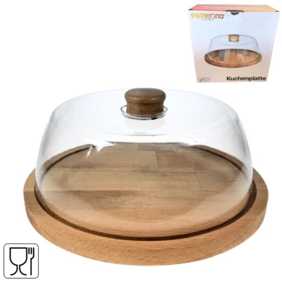 Esmerina serveerplank met stolp 24 cm