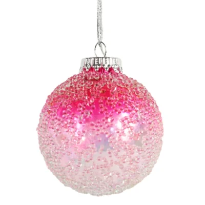 Wilko Weihnachtskugel rosa 9 cm 4 Stück