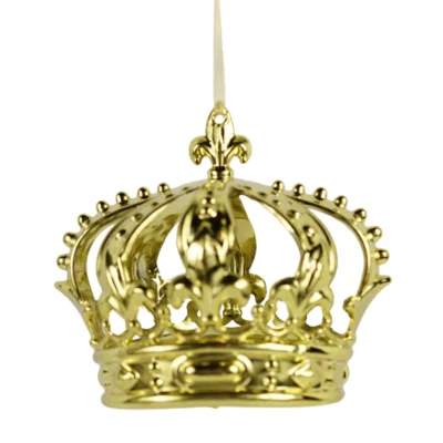 Wilko Weihnachtsanhänger Krone goldfarbig 11 cm 6 Stück