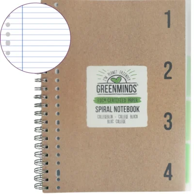 Greenminds Collegeblock A4 liniert 100 Blatt