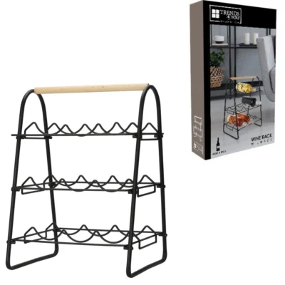 Trends4You wijnrek metaal 9 flessen 46 cm