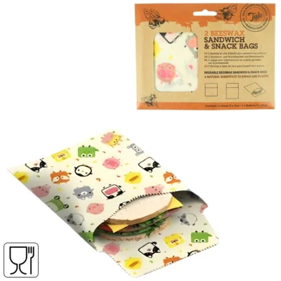 Tala Bienenwachs Sandwich- und Brottaschen 21 cm Set mit 2
