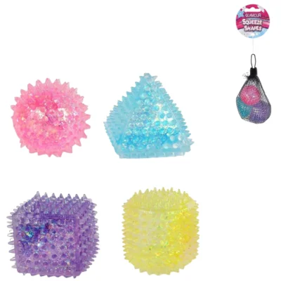 Glamour Squishy anti stress bal 4 cm assorti set van 3