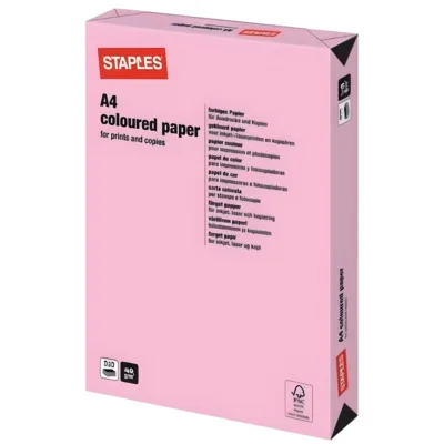 Staples papier A4 gekleurd roze 500 vel