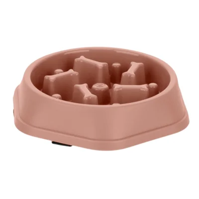 Relaxdays honden anti-schrok voerbak botjes oudroze 22,5 cm