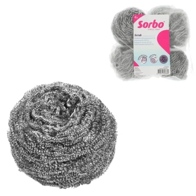 Sorbo pannenspons rvs set van 4