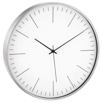 J-Line wandklok Gerbert zilverkleurig 40 cm