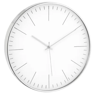 J-Line wandklok Silvester zilverkleurig 39 cm