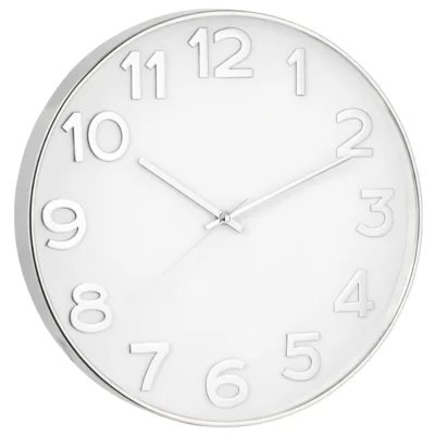 J-Line Wanduhr weiss/silberfarben 40 cm