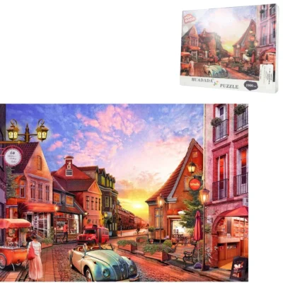 Huadada puzzel morning town 50 x 70 cm 1000 stukjes