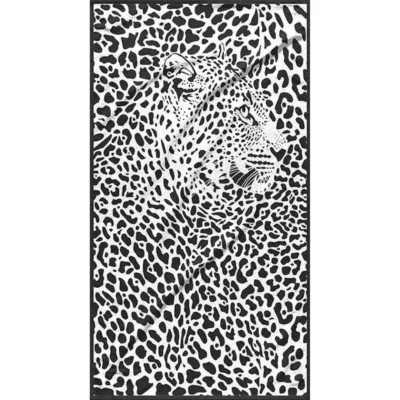 Strandlaken XXL luipaard zwart/wit 100 x 180 cm