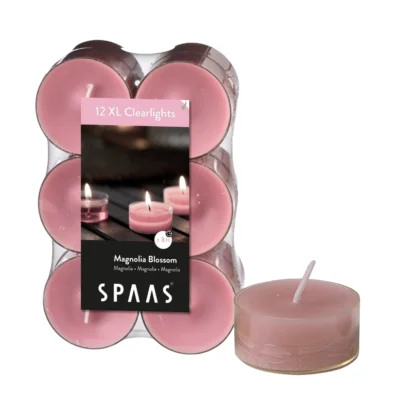 (R) Spaas maxi geur theelichten Magnolia Blossom 6 cm set van 12