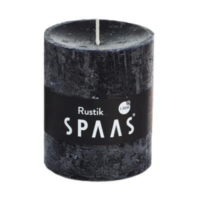 (R) Spaas stompkaars rustiek zwart 7 x 8 cm