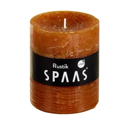 (R) Spaas stompkaars rustiek kaneelbruin 7 x 8 cm