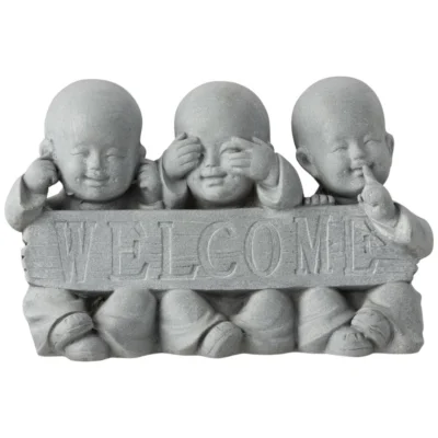 J-Line beeld Monnik Welcome grijs 42 cm