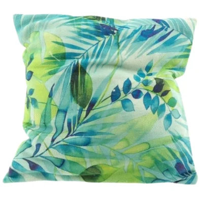 Kussen tropical blauw/groen 45 x 45 cm