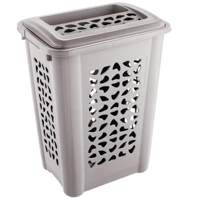 Keeeper wasmand met deksel grijs 60 cm 60 L