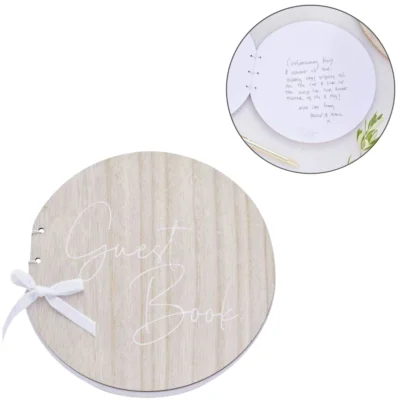 Ginger Ray gastenboek rond hout 22 cm