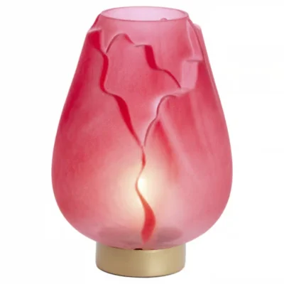 Light & Living tafellamp Ginny LED op batterij roze goud 27 cm