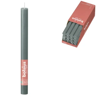 Bolsius dinerkaars Rustiek grijs/groen 2,2 x 27 cm