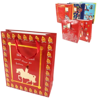 Geschenktas Sinterklaas 32 cm 6 assorti