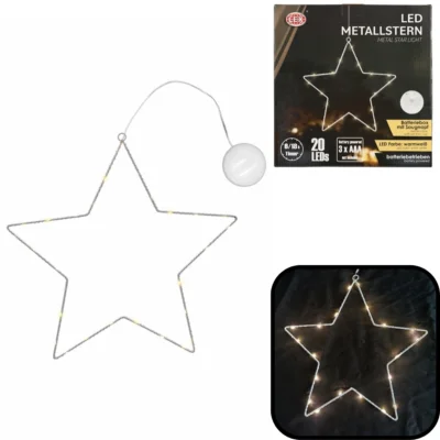 Lex ster met LED verlichting op batterij wit 30 cm