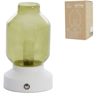 Light & Living tafellamp Merey LED oplaadbaar groen creme 19 cm