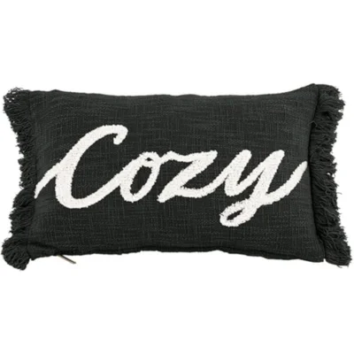 Tiseco kussen Cotton Slub Cozy zwart 30 x 50 cm