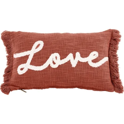 Tiseco kussen Cotton Slub Love roest 30 x 50 cm