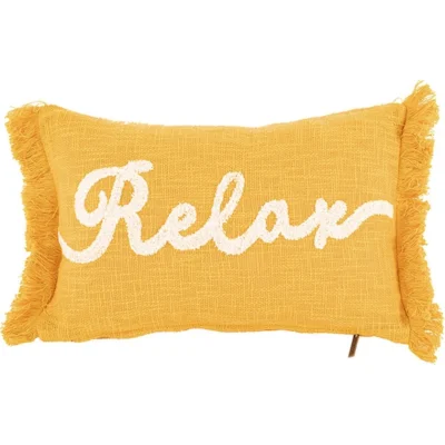 Tiseco kussen Cotton Slub Relax geel 30 x 50 cm
