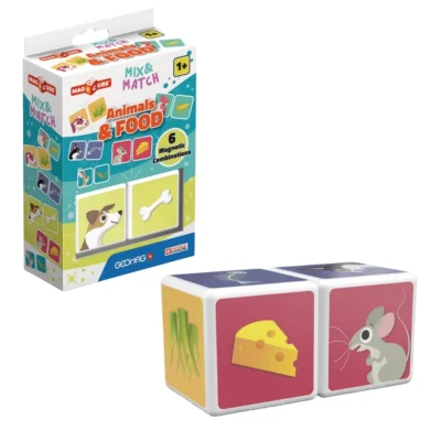 Geomag MagiCube Animals & Food magnetische kubus set van 2