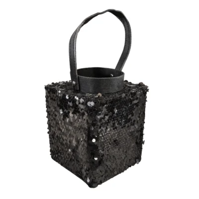 Lantaarn Lofty Glam Square zwart 22 cm