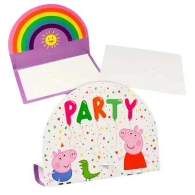 Amscan uitnodigingen met envelop Peppa Pig set van 8