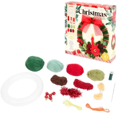 Kerstkrans haakpakket DIY 30 cm