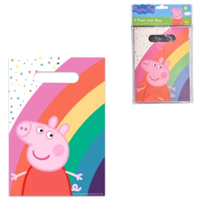 Amscan traktatie zakjes Peppa Pig 23,5 x 16 cm set van 8