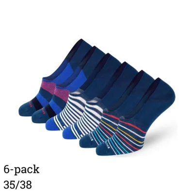 Easton Marlowe no show sokken unisex blauw maat 35/38 set van 6