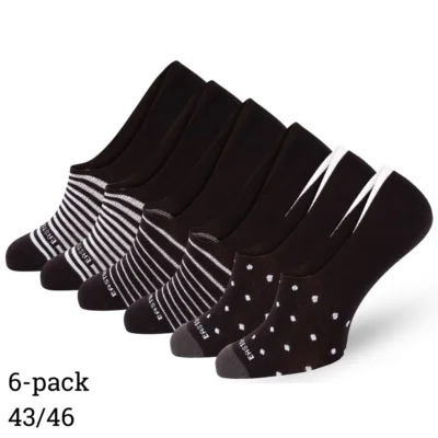 Easton Marlowe no show sokken unisex zwart/wit maat 43/46 set van 6