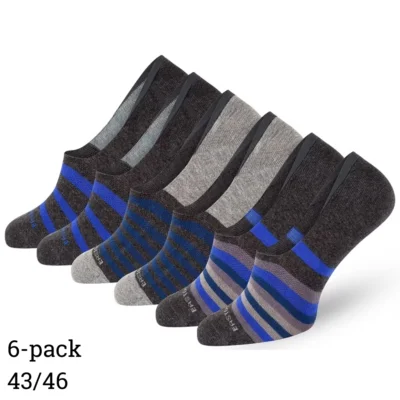 Easton Marlowe no show sokken unisex blauw/antraciet maat 43/46 set van 6