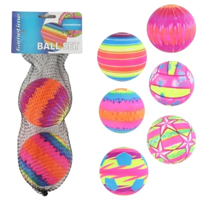 Gametime ballen in net 8 cm assorti set van 2