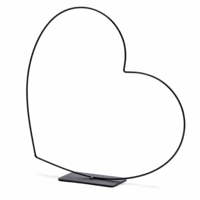 Decoratie Hart Frame liggend zwart 58 cm