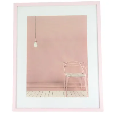 Fotolijst met passe-partout roze 30 x 40 cm