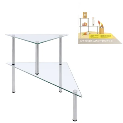 Glazen keukenrek 2-laags 49 cm