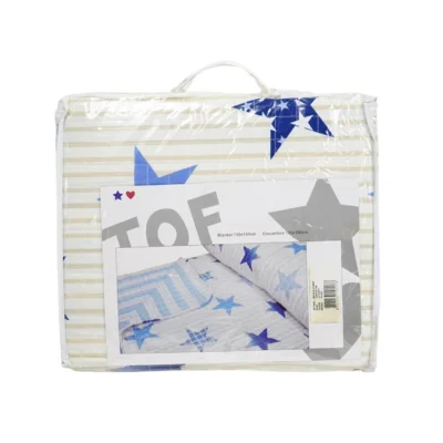 Plaid boys and stars 130/150 marine blauw