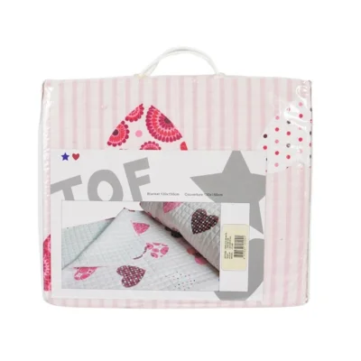 Plaid girls and hearts 130/150 zacht roze